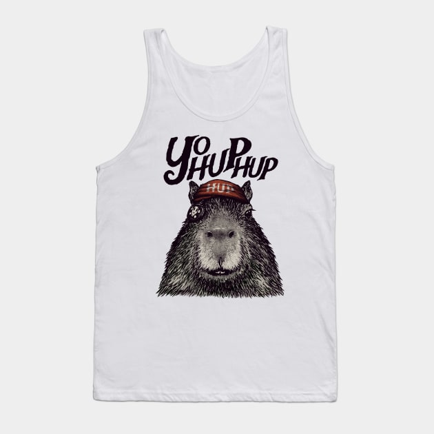 Capyrate - YoHupHup Pirate Capybara Yo Ho Ho Yohoho | Capy Yuzu | Pet Mat Bandata Tank Top by anycolordesigns